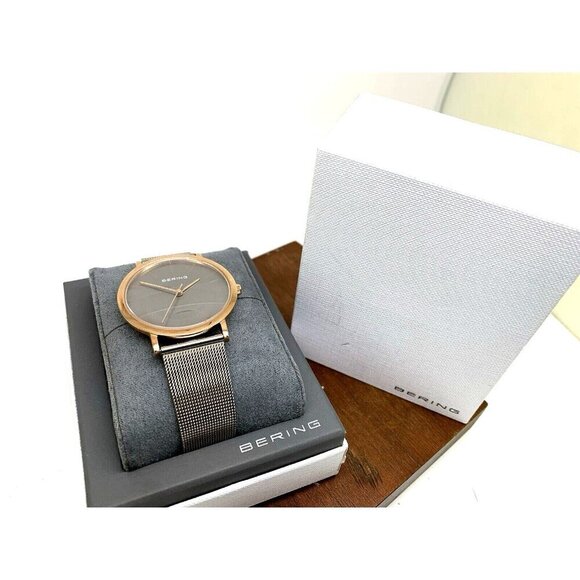 Bering Women's Watch 13436-369 Quartz Gray Dial Rose Gold Stainless Stee… - Picture 3 of 14